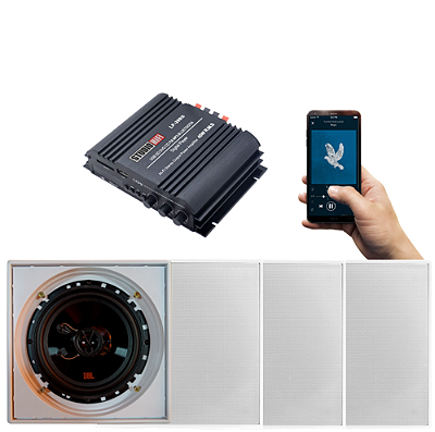 Kit Bluetooth Som Ambiente Amplificador + 4 Falantes JBL