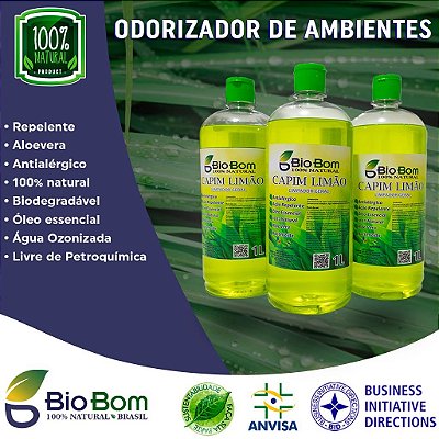 BIOBOM CAPIM LIMÃO 1L - ANTIALÉRGICO - REPELENTE (FARDO 6 UND)