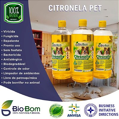 REVENDEDOR - BIOBOM CITRONELA PET 1L - REPELENTE - ANTIALÉRGICO (FARDO 6 UND)