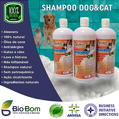 SHAMPOO BIOBOM  PET DOG & CAT BCO 1L - ANTIALÉRGICO - ÓLEO ESSENCIAL