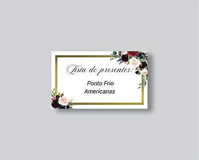 60 TAGS 6cm x 4cm LISTA DE CASAMENTO OU CONVITE INDIVIDUAL