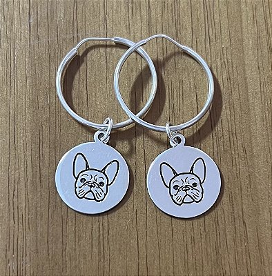 Brincos Argola bulldog Francês