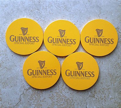 Kit 5 Porta Copos com Suporte Cerveja Guinness