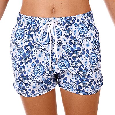 Short Feminino Estampado Olho Grego