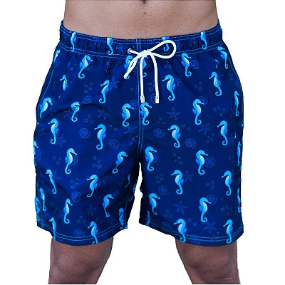 Short Masculino Estampado Cavalo Marinho