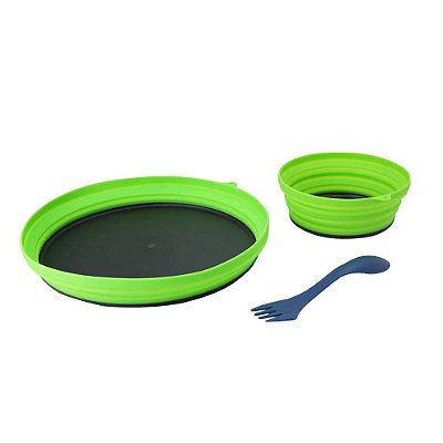 Kit Dish Prato Tigela e Colher Azteq