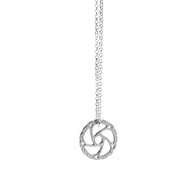 Colar Prata 40cm com Pingente Disco de Freio (Rotor) Feito na Montanha