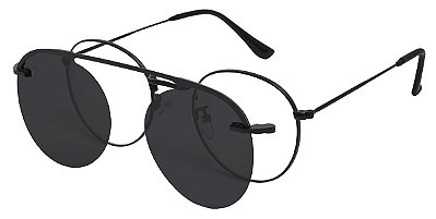 Armação Óculos Receituário e Sol AT 3043 Clipon Com 1 Lente Preto