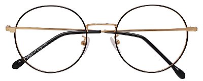 Armação Óculos Receituário Lennon Preto/Dourado