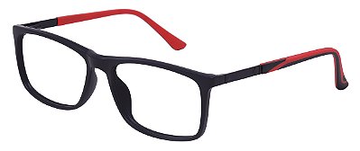 Armação Óculos Receituário Max Preto/Vermelho
