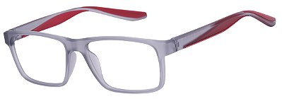 Armação Óculos Receituário Duke Cinza/Vermelho