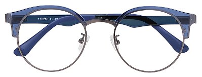 Armação Óculos Receituário Round Azul Translúcido