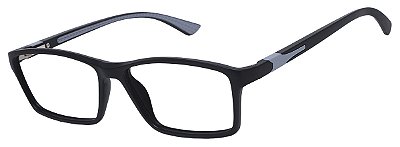 Armação Óculos Receituário Ilhéus Preto/Cinza