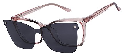 Armação Óculos Receituário e Sol Clipon Com 1 Lente Nix Rosé Degradê