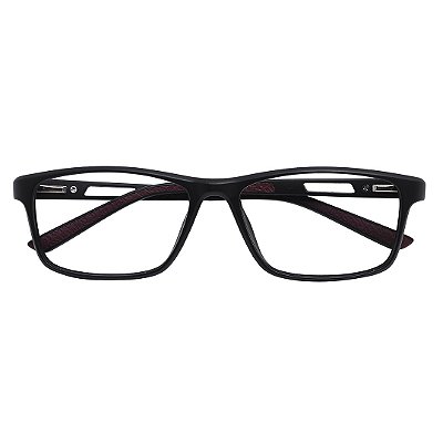 Armação Óculos Receituário Eclipse Preto/Vermelho
