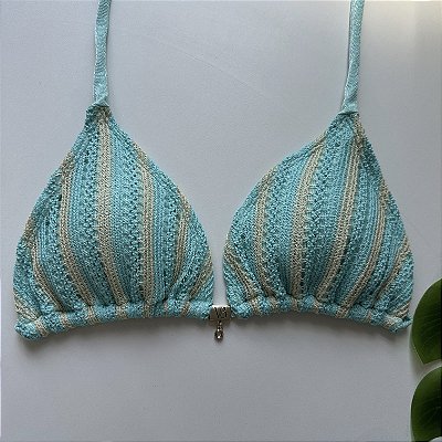 Cortininha com Bojo Removível 014 Trancoso azul ( CALCINHA NÃO INCLUSO)
