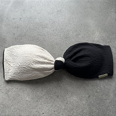 Bojo tomara caia big nó dual color 335 tecido carmel off white e preto (calcinha não inclusa)