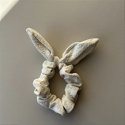 Scrunchie cabelo algodão doce creme
