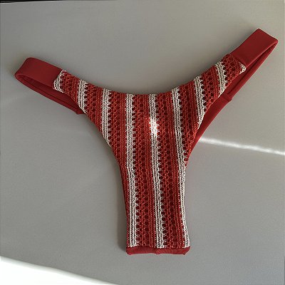 Calcinha Fita Lateral Larga fio 013 Trancoso vermelho (BUSTO NÃO INCLUSO)