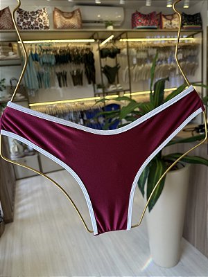 Calcinha Asa Delta Fio duplo 012 glow bordo viés branco ( BOJO NÃO INCLUSO)