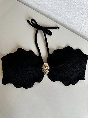 Bojo tomara caia Nuvem 335 tecido vórtex Preto com acessório banho a ouro (calcinha não inclusa) um