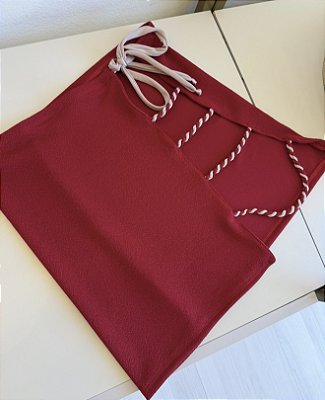 Saia Ilhabela vermelho com fenda lateral e alcinhas torcidas( valor somente da saia )