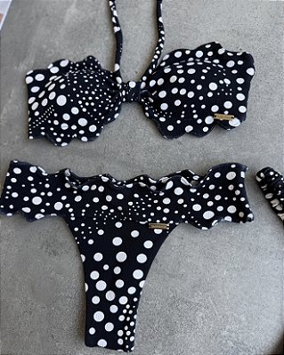 Calcinha nuvem tecido Lumiere Preto poá 062 (BUSTO NÃO INCLUSO)