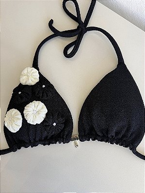 Cortininha África preto e Off White (CALCINHA NÃO INCLUSO)