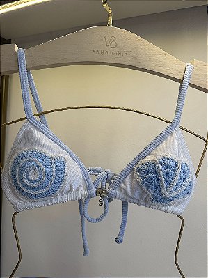 Cortininha Ilhabela Azul e Off White (CALCINHA NÃO INCLUSO)