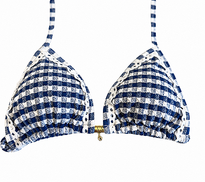 Cortininha Xadrez azul (calcinha não inclusa)