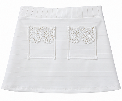 Saia bolsinho Aspen Off White com renda ( valor somente da saia )
