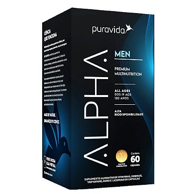 Alpha - Polivitamínico para Homens - 60 cápsulas - Puravida