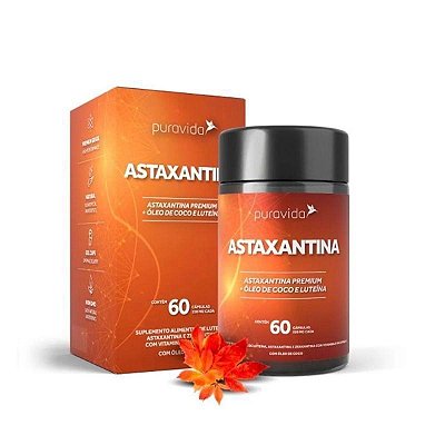 Astaxantina Premium Com Luteína (250mg) - Puravida 60 cápsulas