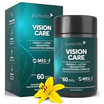 Vision Care (Luteina + Zeaxantina + Ômega 3) - Puravida 60 cápsulas
