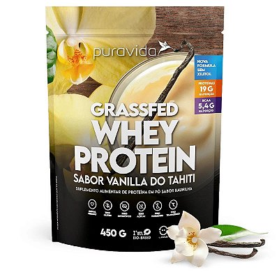 Grassfed Whey Protein Sabor Vanilla do Tahiti - Puravida 450g