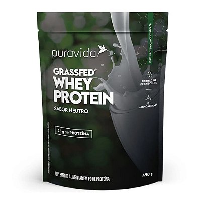 Grassfed Whey Protein sabor Neutro - Puravida 450g