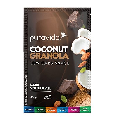Granola Dark Chocolate (Sem açúcar) - Puravida 180g