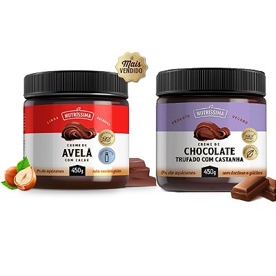 Creme De Avelã com Cacau + Chocolate Trufado - Nutríssima 450g