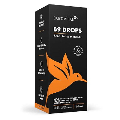 Vitamina B9 Drops Ácido Fólico Metilado - Puravida 20ml