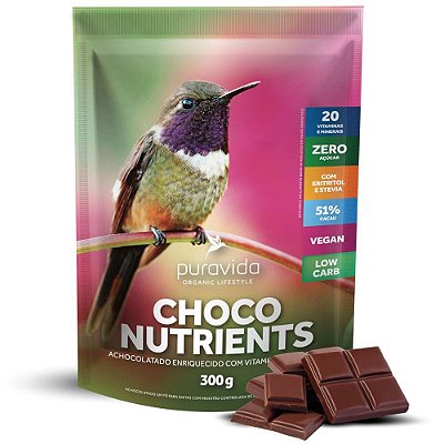 Choco Nutrients Achocolatado Sem Açúcar - Puravida 300g