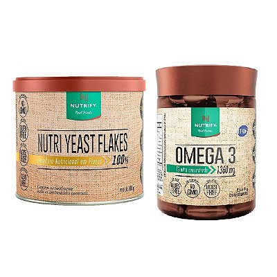 Kit Ômega 3 (60 cáps) + Nutri Yeast Flakes (100g) - Nutrify