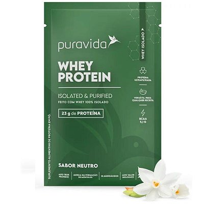 Whey Protein 100% Isolado Sabor Neutro - Puravida 450g
