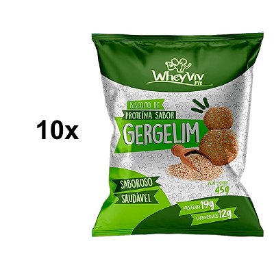 10x Biscoito De Gergelim - Wheyviv 45g