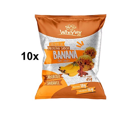 10x Biscoito De Banana - Wheyviv 45g