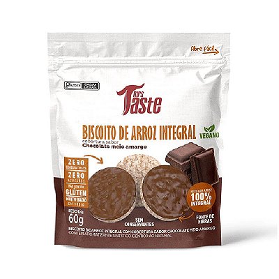 Biscoito de Arroz com cobertura de Chocolate- Mrs Taste 60g