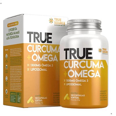 Cúrcuma + Ômega - True Source 120 Cápsulas