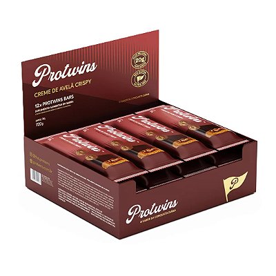 Barra De Proteína Creme De Avelã Crispy - Protwins 12 Un.