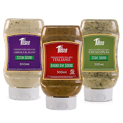 Kit Molho Para Salada Cebola E Alho, Italiano E Ervas Finas - Mrs Taste 300ml