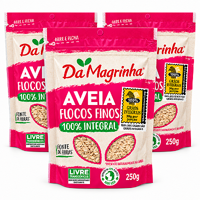 3x Aveia Flocos Finos - Da Magrinha 250g