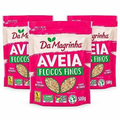 3x Aveia Flocos Finos - Da Magrinha 500g